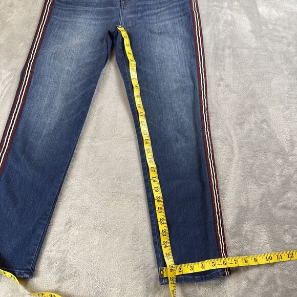 Madewell Womens Jeans Size 29 Blue Denim Ribbon Tux Stripe Stovepipe Ankle - Picture 4 of 9